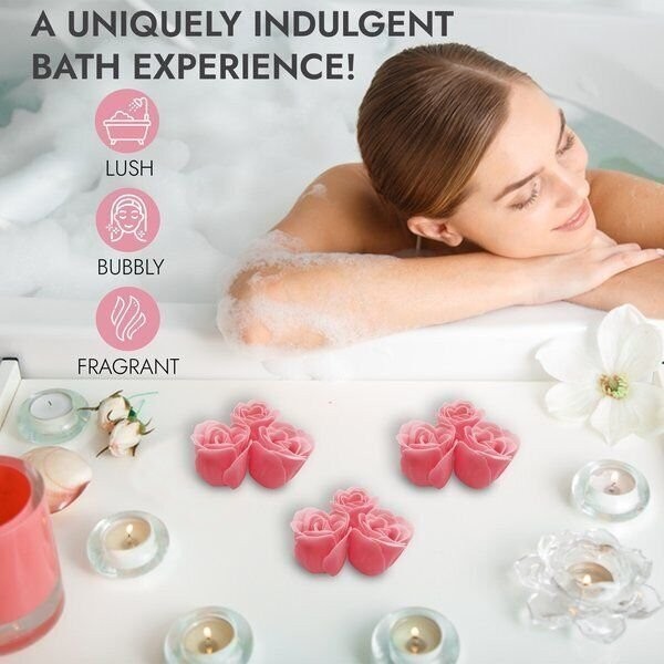 Floral Scented Bath Soap Rose Flower Petals, Pink, 12 Count Decor Soaps