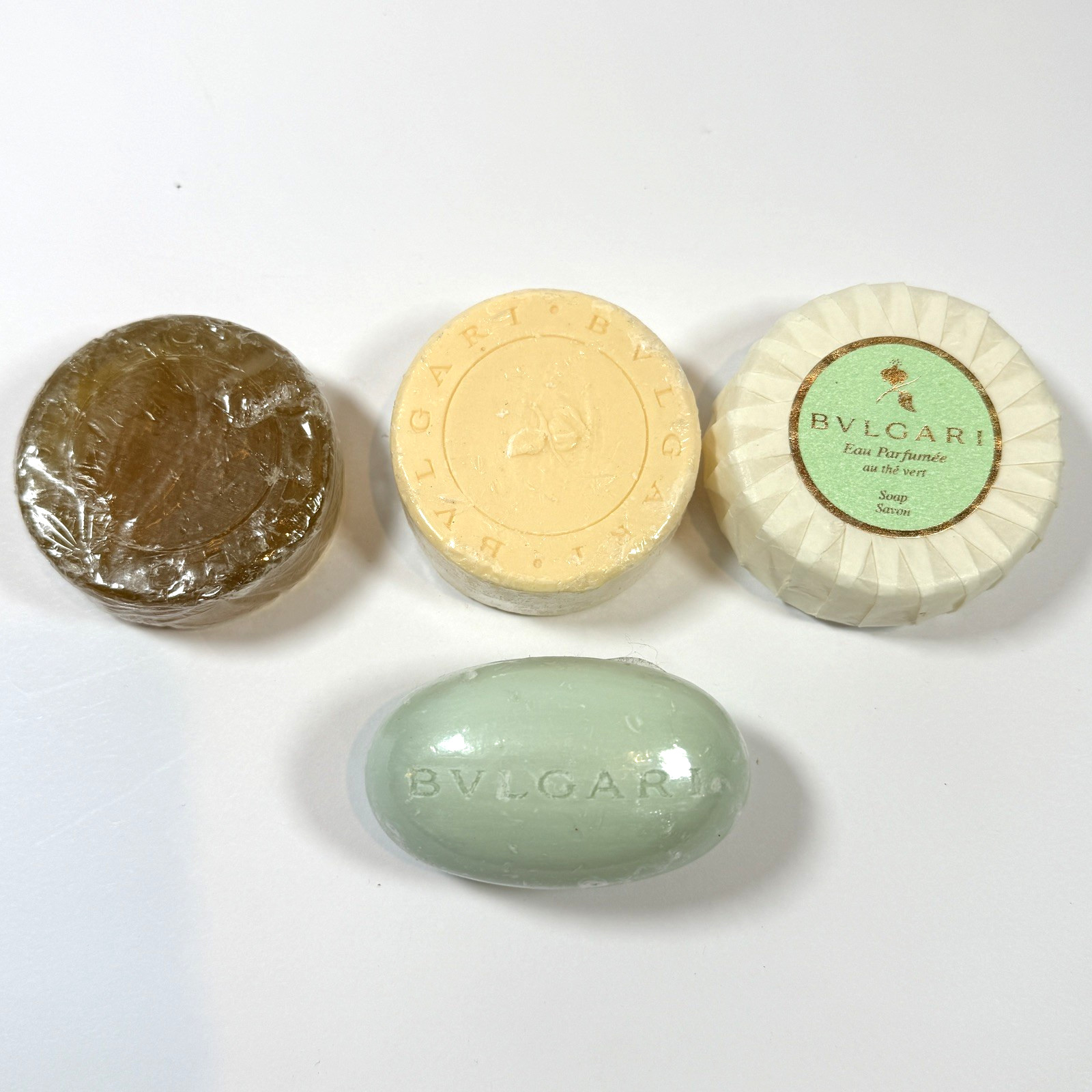 Bvlgaria lot 4 soap Vintage Rare Egg, The Vert Green Tea Glycerine,Savon