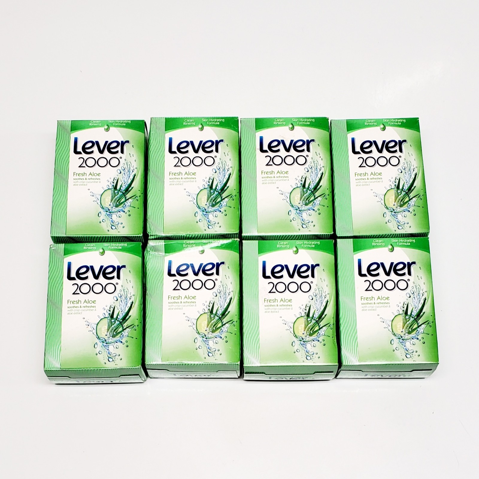 Lot Of 8 Bars Of Lever 2000 Fresh Aloe & Cucumber Soap- Hydrating- New Old Stock