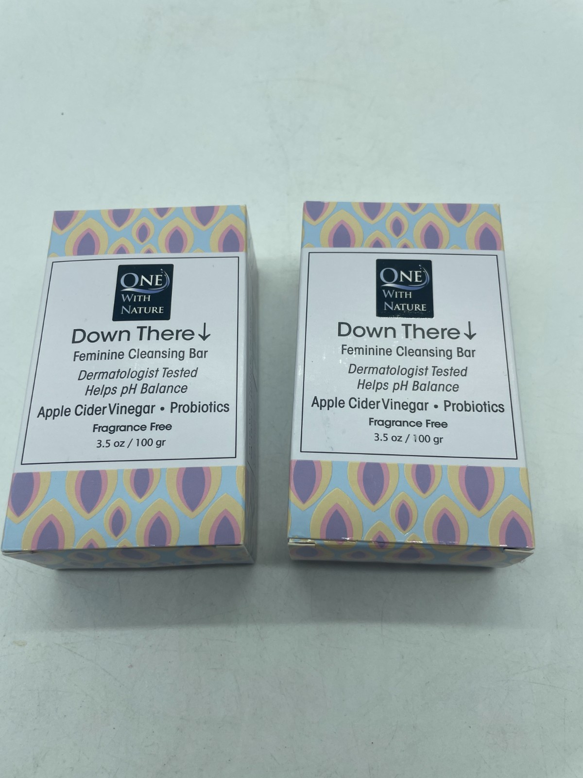 ONE WITH NATURE Feminine Cleansing Soap Frag Free 3.5oz ACV lot of 2