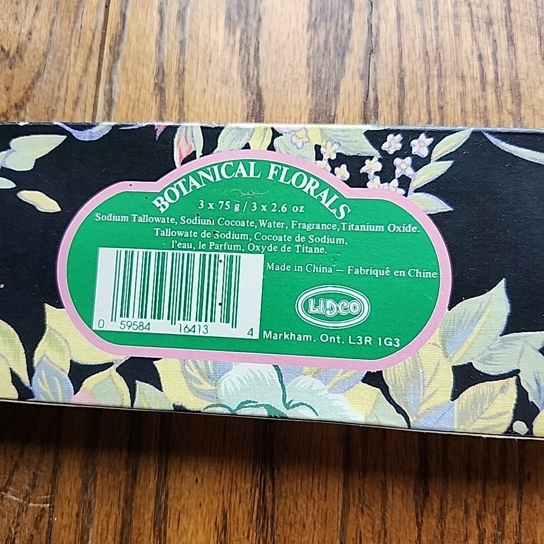 Lidco Savon Soaps Box of 3 Pink Oval Bars Botanical Floral Vintage In Packaging