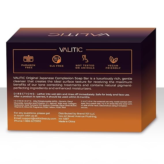 VALITIC Kojic Acid Dark Spot Remover Soap Bars with Vitamin C, Retinol Ect (2Pk)