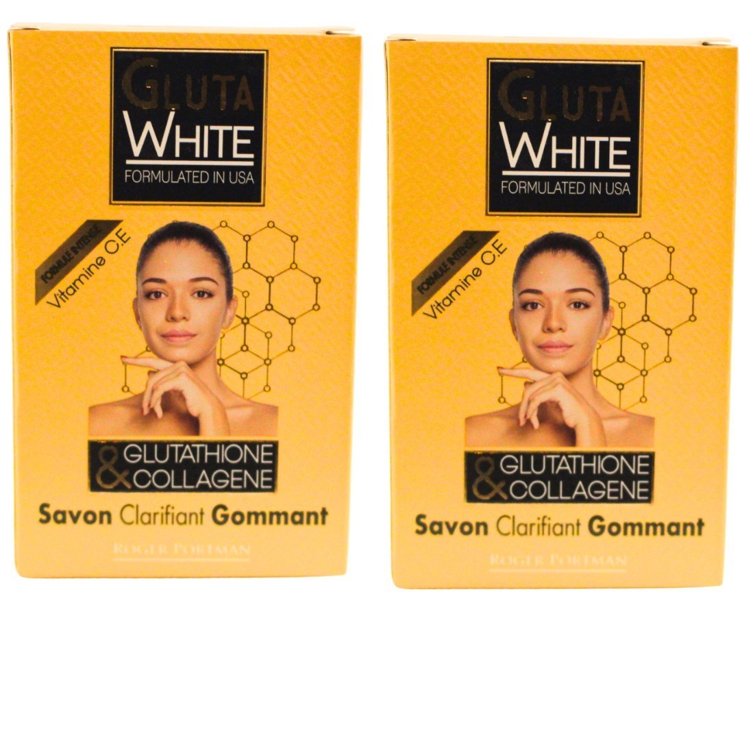 2 Packs Gluta White Glutathione & Collagen Clarifying & Exfoliating Soap 190g