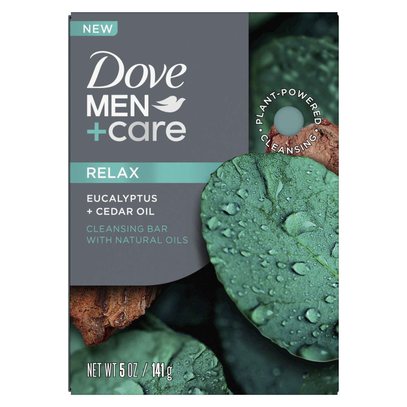Dove Men Care Relax Cleansing Bar – 5 oz (141 g) – Eucalyptus and Cedar Oil