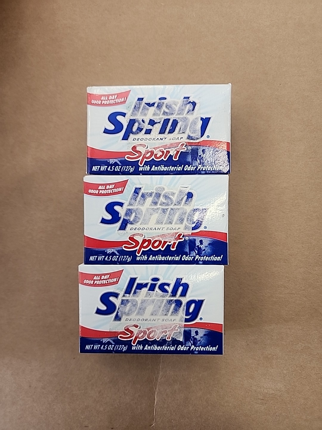 Irish Spring Sport Deodorant Bar Soap 4.5oz each bar 3 Single Bars VTG NEW