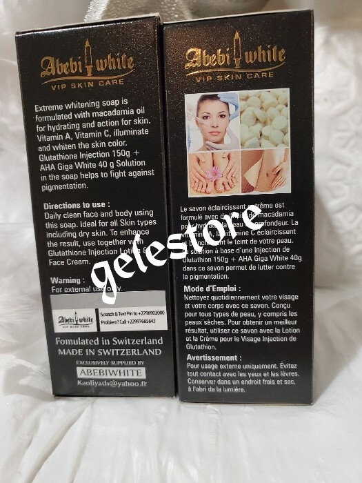 Original Abebi white Glutathion VIP face and body exfoliating soap 200gx1 👌