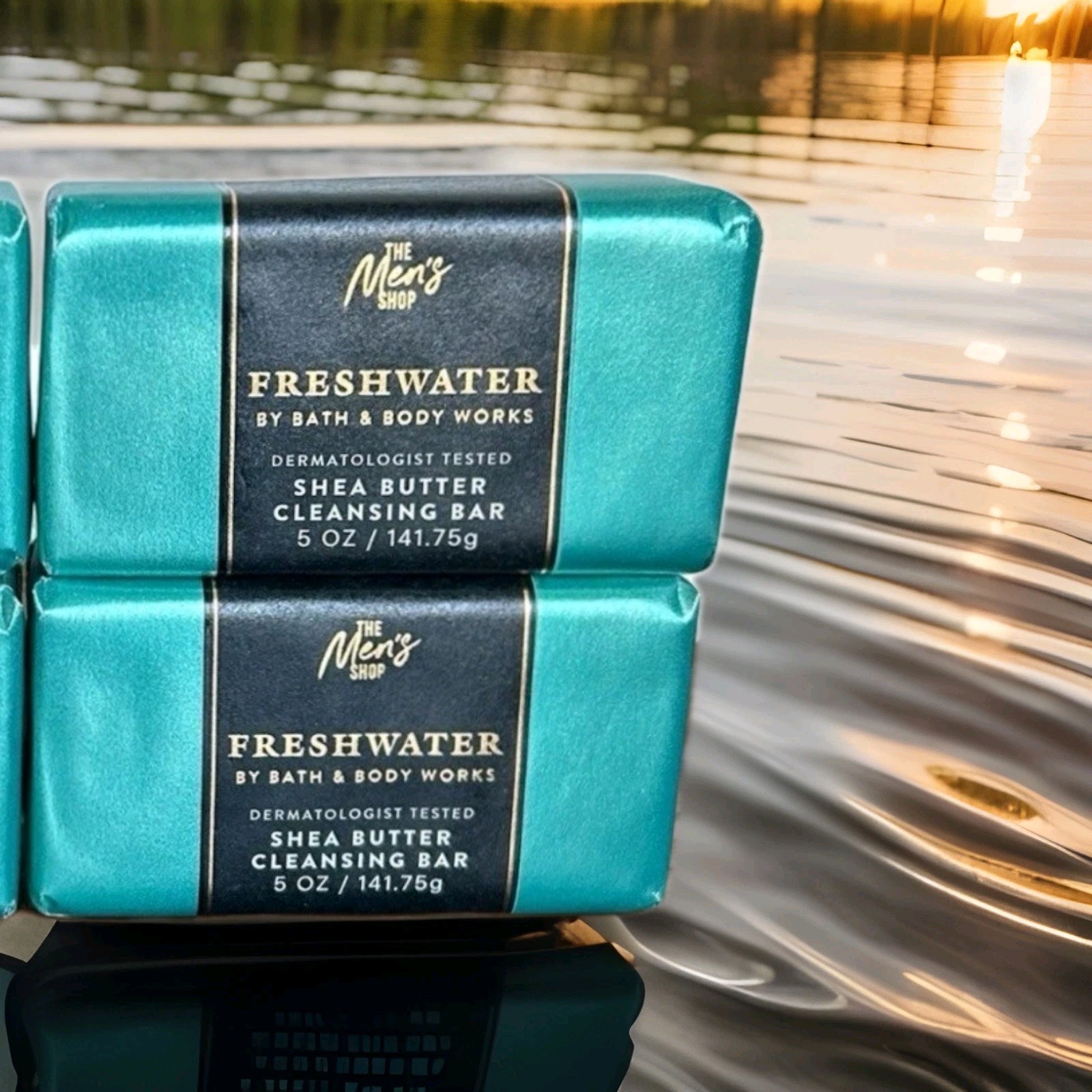 2 PC Bath and Body Works Freshwater Men’s Cleansing Bar Soap 5oz New