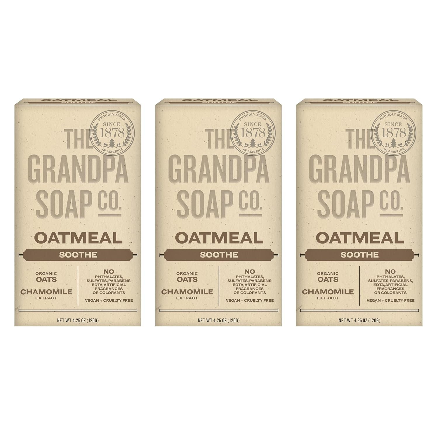 Oatmeal Bar Soap – With Organic Oats + Chamomile Extract, Gently Exfoliates a…