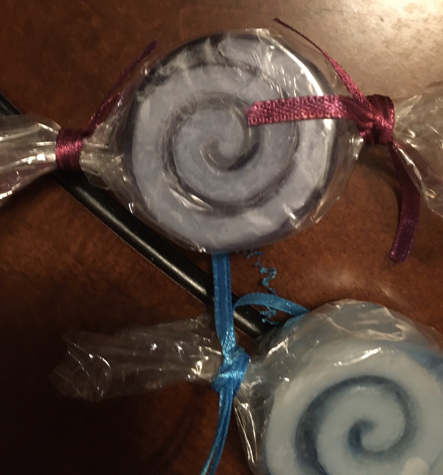 New Decorative Set of Three Individually Wrapped Soaps In Candy Shapes
