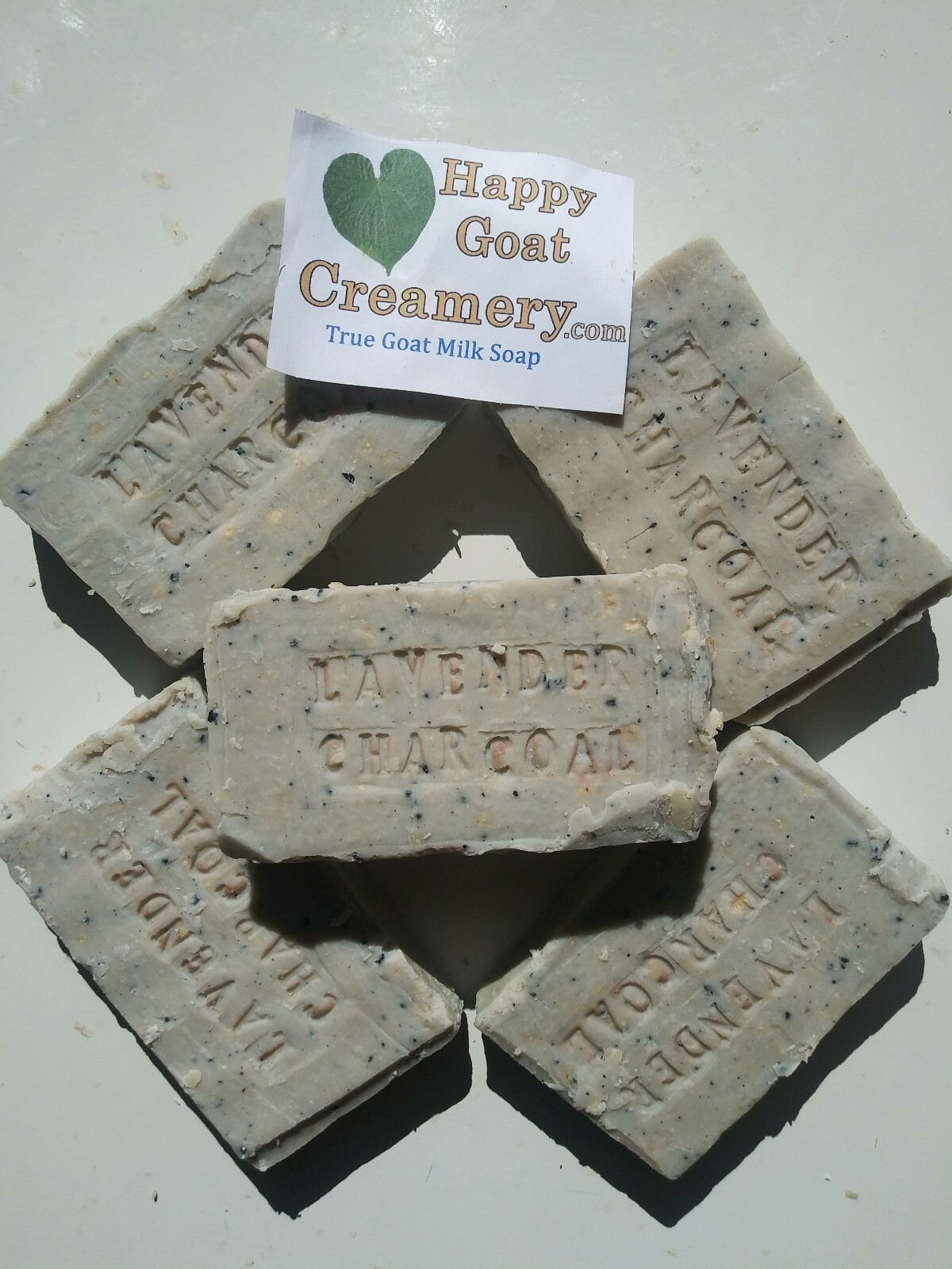 5 BARS LAVENDER CHARCOAL GOAT MILK SOAP HAPPY GOAT CREAMERY DYE FREE CHEAP