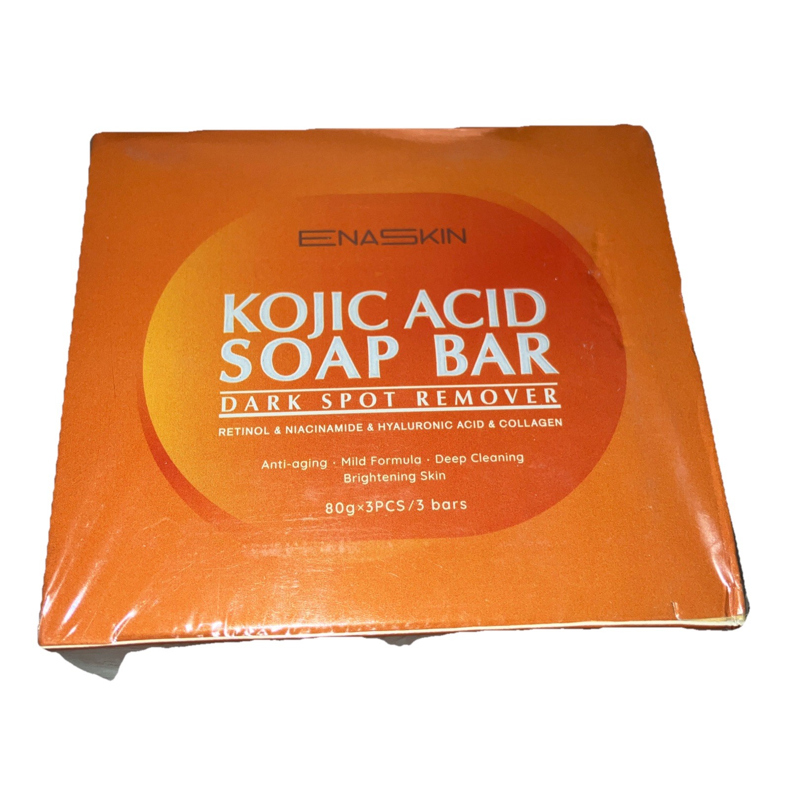 3 Kojic Acid Dark Spot Remover Soap Bars Vitamin C Retinol Collagen Exp 7/26