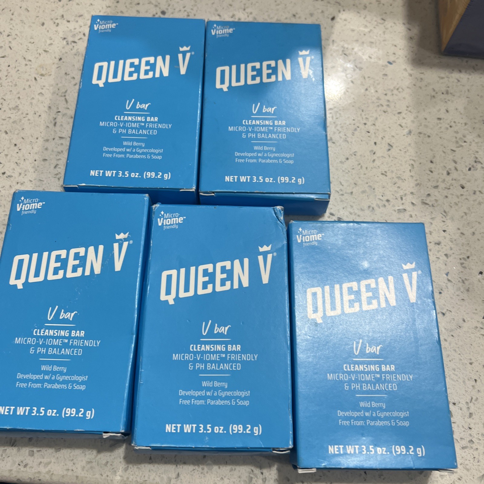 QUEEN V Cleansing Bar V Bar WILD BERRY pH Balanced Soap 3.5oz SealedLot Of 5. 00