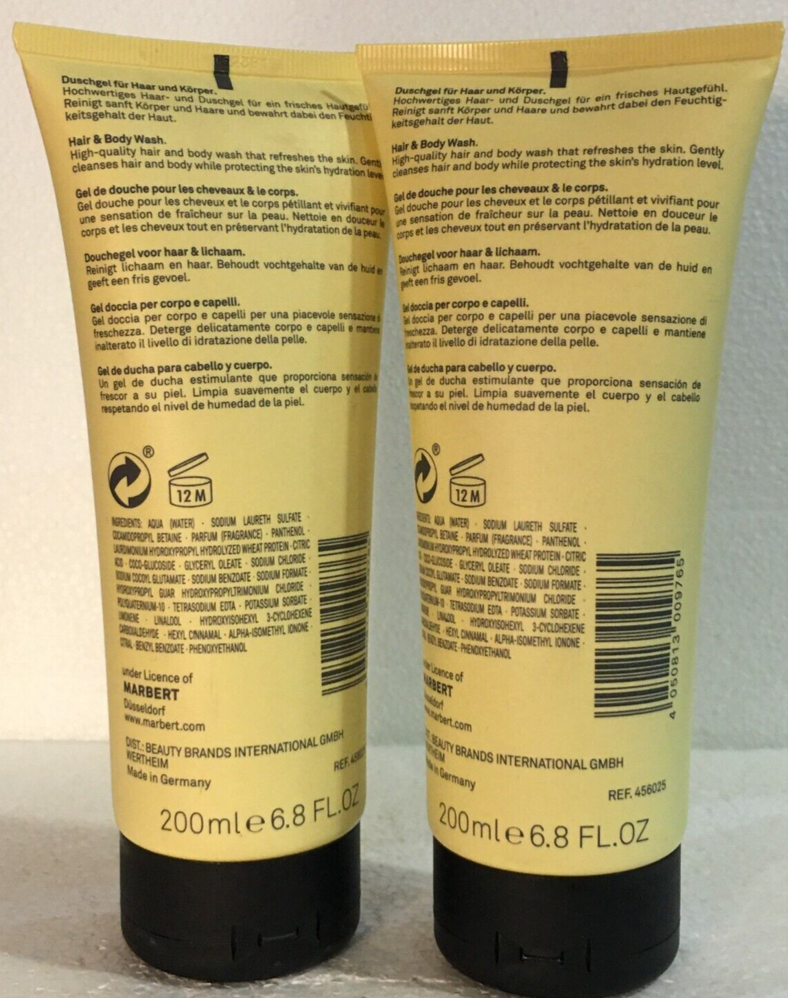 Marbert Man Pure Marbert for Men Hair &Body Shampoo 2x200ml New Without Box