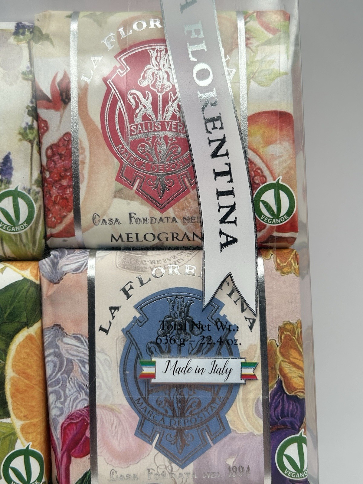 6 Pack La Florentina Bar Soap Peony Lavender Magnolia Iris Pomegranate Orange