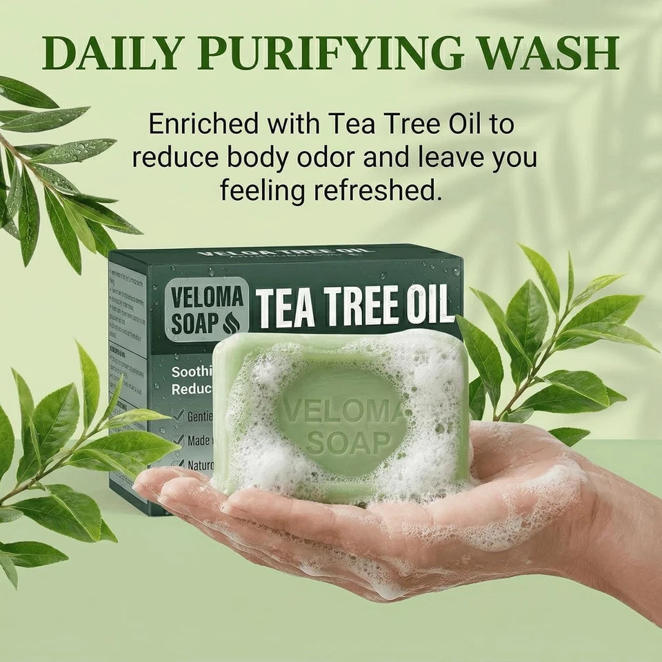 Veloma Antifungal Soap,Veloma Soap,Soothing Tea Tree & Eucalyptus, Deep Pore Cle