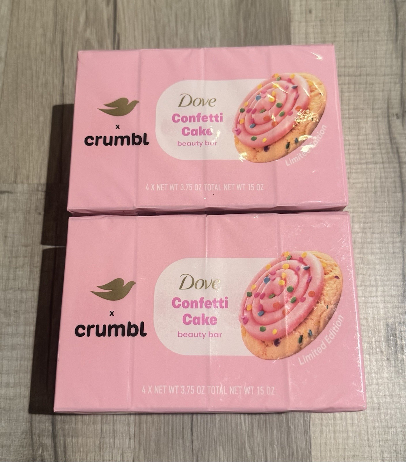 Dove x Crumbl Confetti Cake Limited Edition Beauty Bar 4pk Pink 15 oz