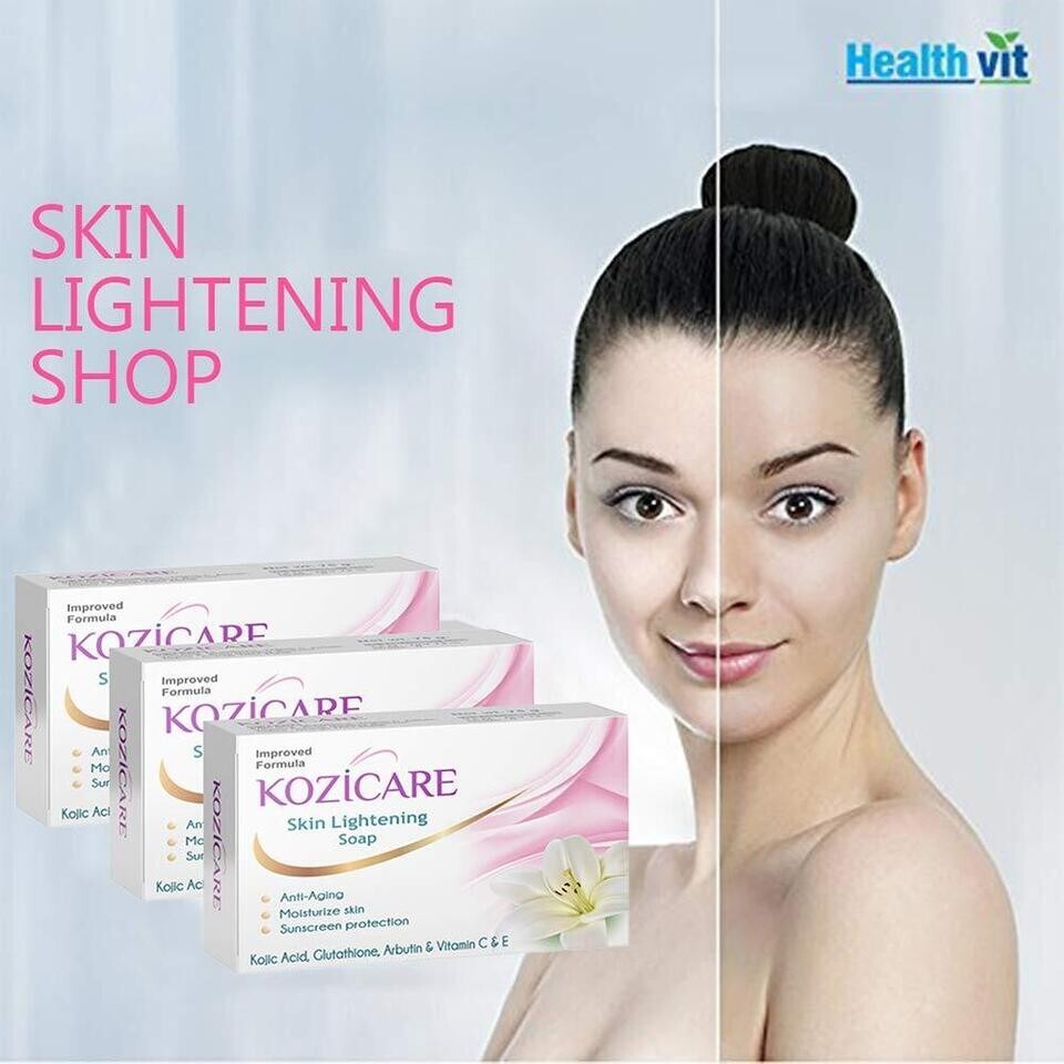Kozicare Skin Lightening Soap with Kojic Acid & Glutathione – 75g ( Pack of 6 ).