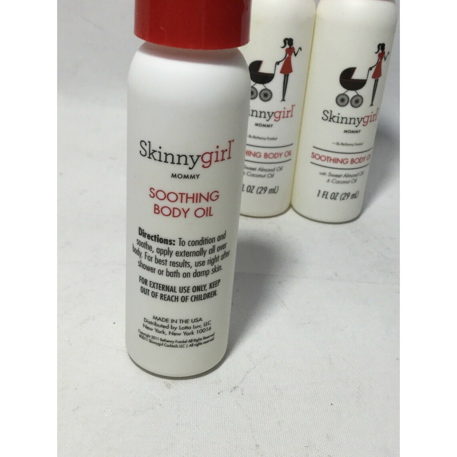Skinnygirl Mommy Soothing Body Oil 1 Fl Oz , Lot of 4, Almond Oil & Coconut Oil