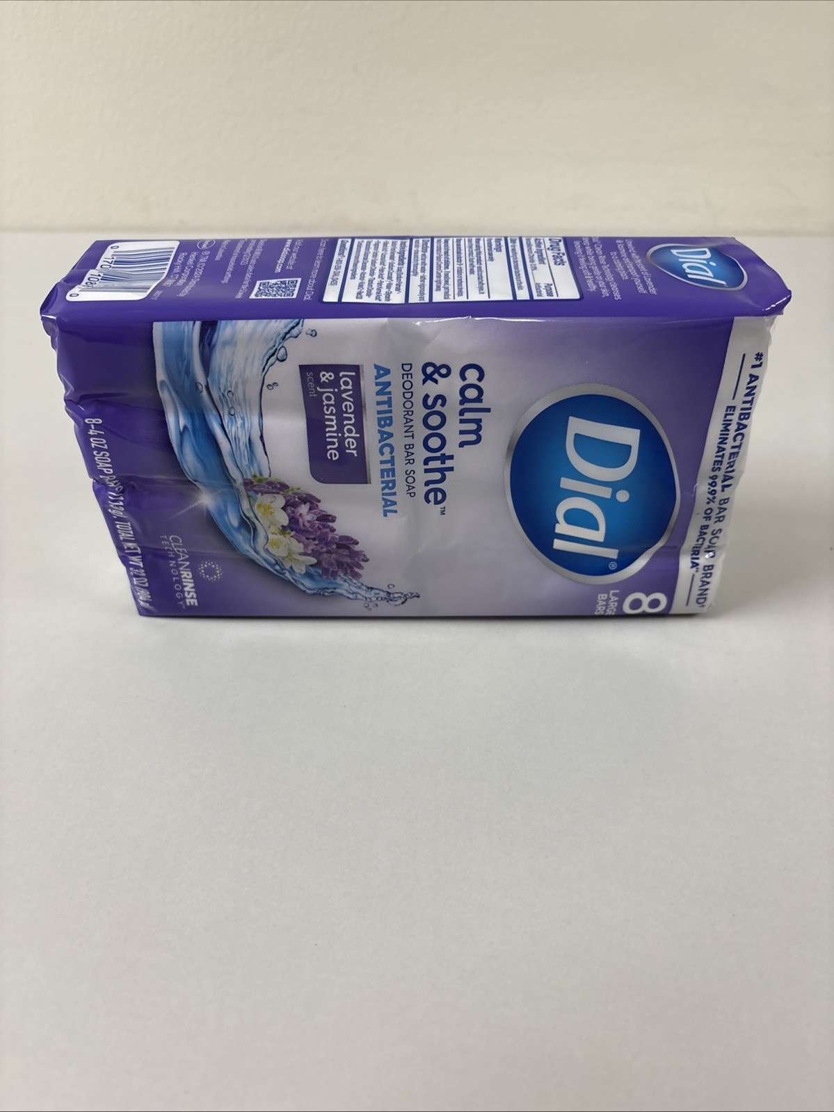 Dial Lavender & Jasmine Antibacterial Calm & Smoothe Deodorant Soap 8 Bars B58