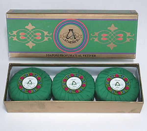 Italy’s ATHENA’S SOAP SET Boxed 3-100g PLEATED Bath Bars – Choice of 3 Scents