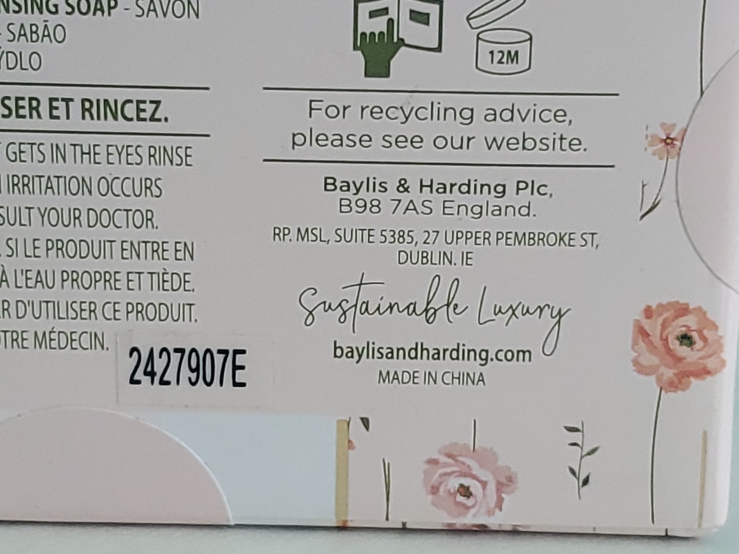 Limited Edition Baylis & Harding Luxury Soap Royale Garden Rose Poppy Vanilla