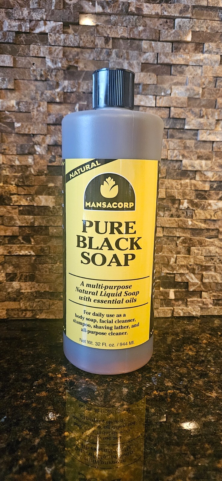 All Natural Pure Liquid Black Soap 32 oz.