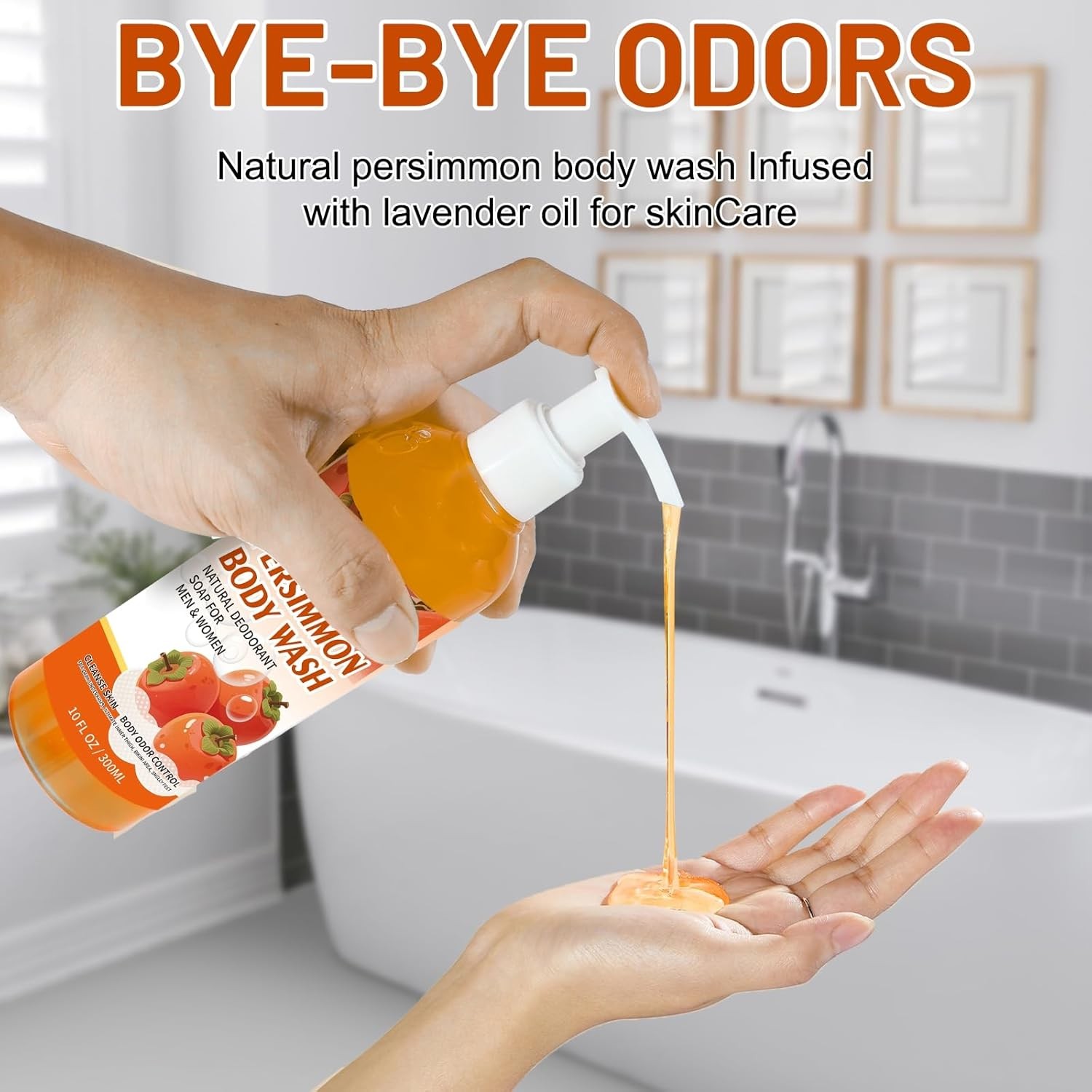 Persimmon Body Wash for Strong Body Odor, Liquid Persimmon Soap for Old People
