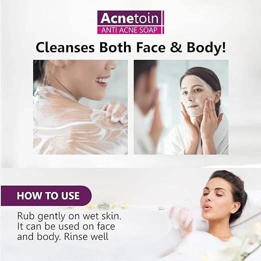 Leeford Women’s Acnetoin Anti Acne Bathing Soap Bar For Oily Skin Pack 4 x 75 gm