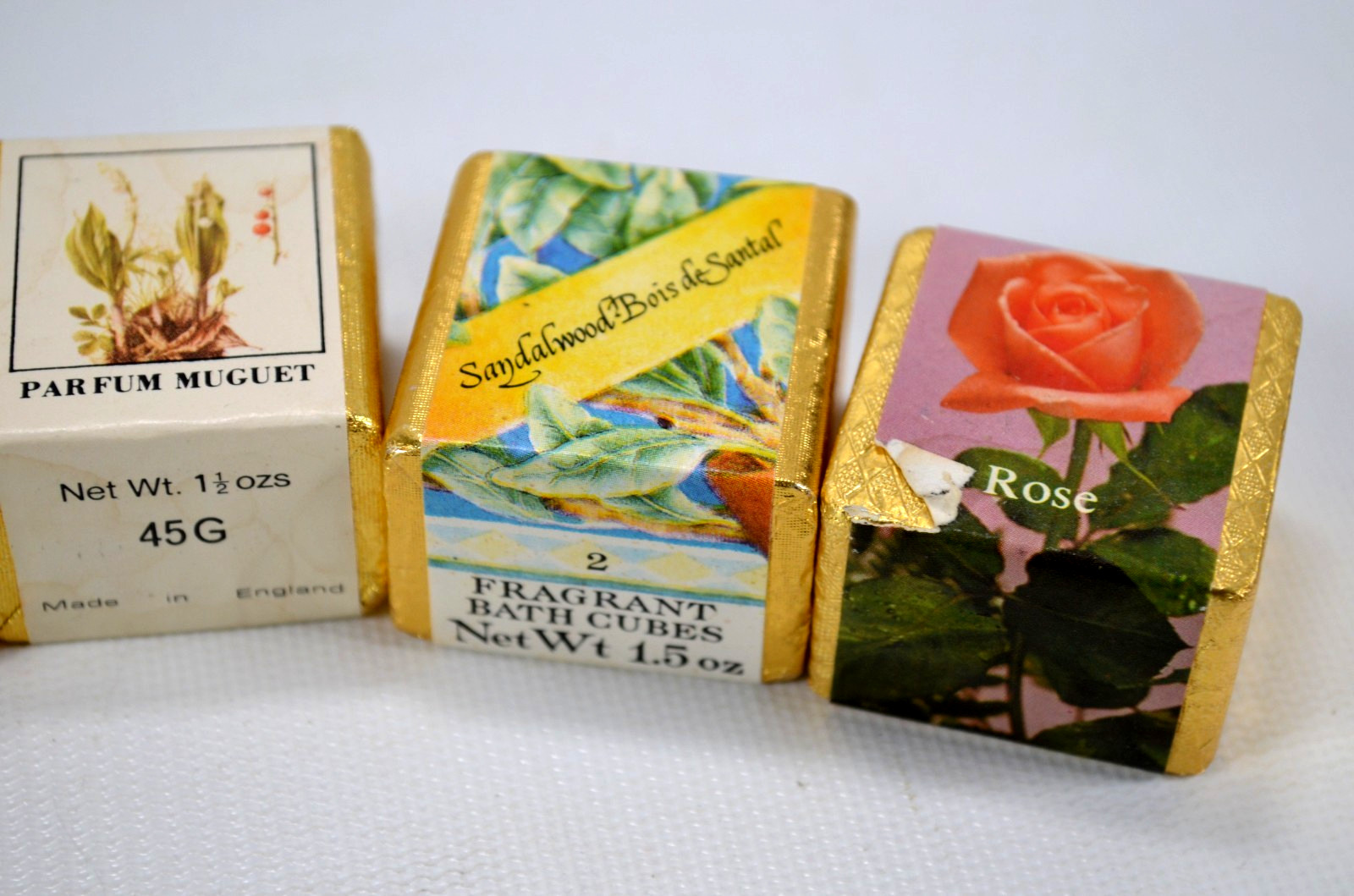 Misc Lot of 6 Fragrance Bath Cubes 45g/ 1.5 oz Sandalwood Lavender Rose Parfum