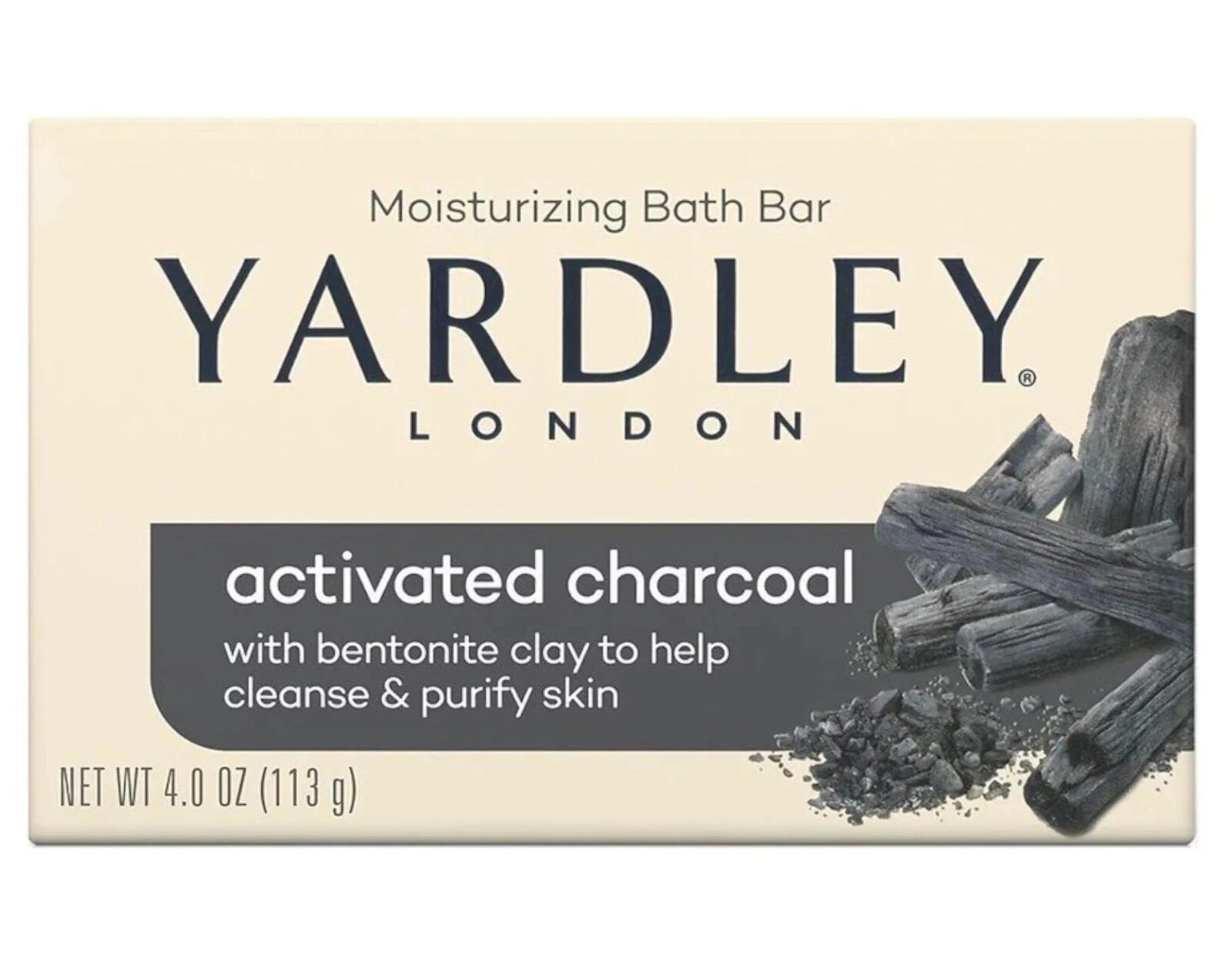 Yardley London Activated Charcoal Soap Bars Bentonite Clay Deep Cleanse 4 PACK