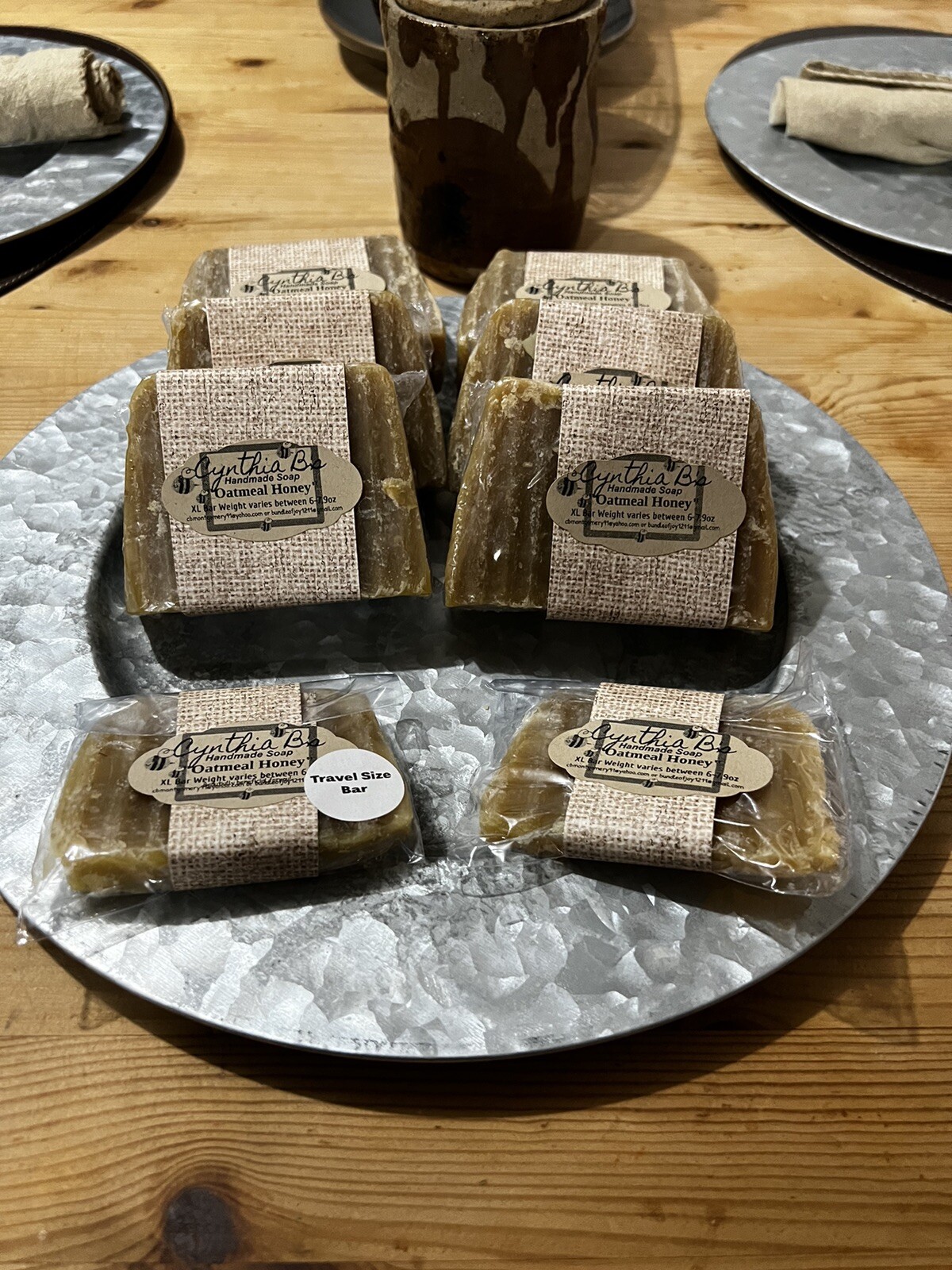 Soap Handmade Oatmeal Honey . Huge Bars! 6-7.0 Oz. Plenty Of Lather!