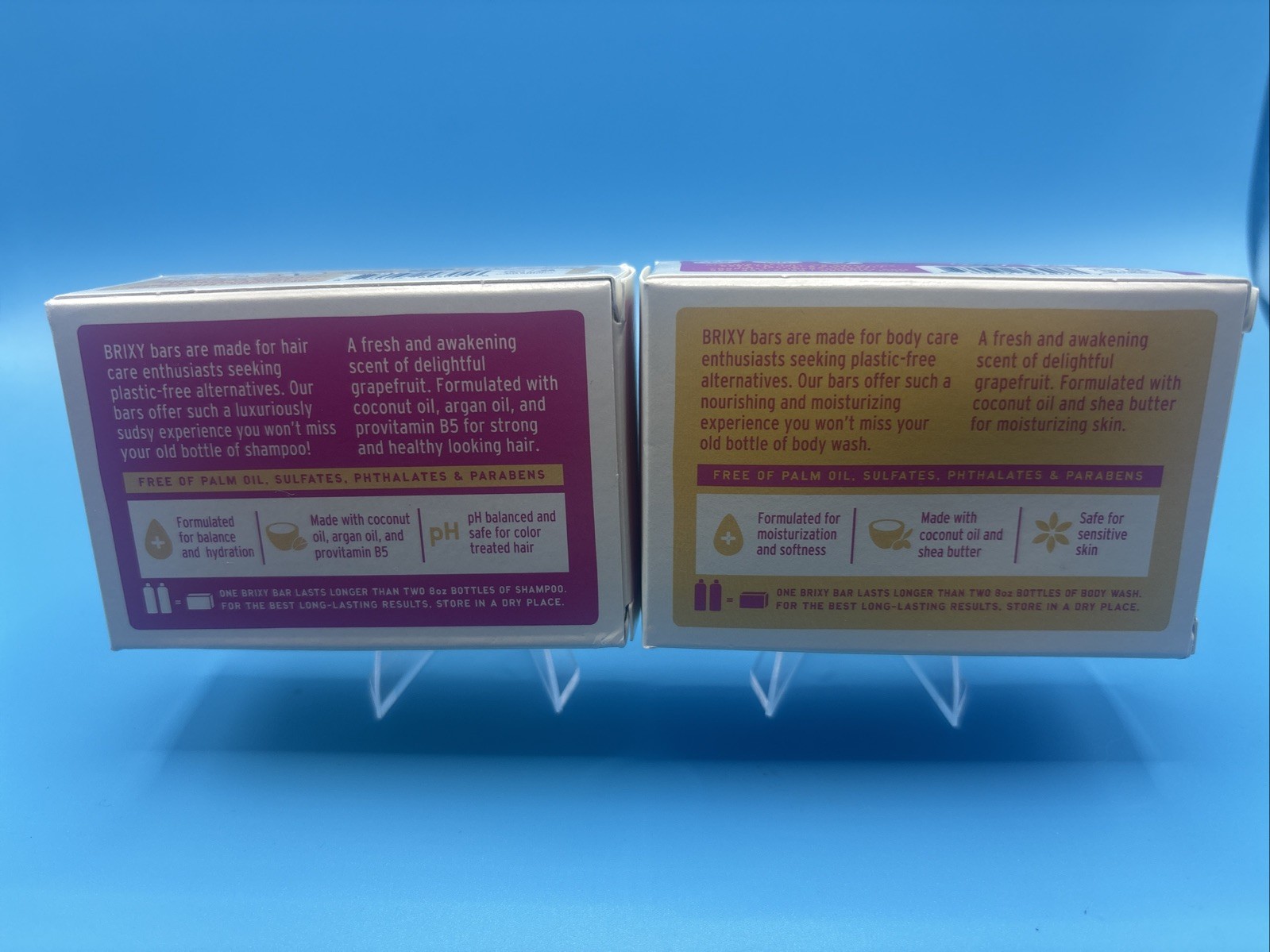 Brixy Citrus Shampoo&Body Wash Bar Set 4oz Each Eco Friendly Solid Soap Bars NEW