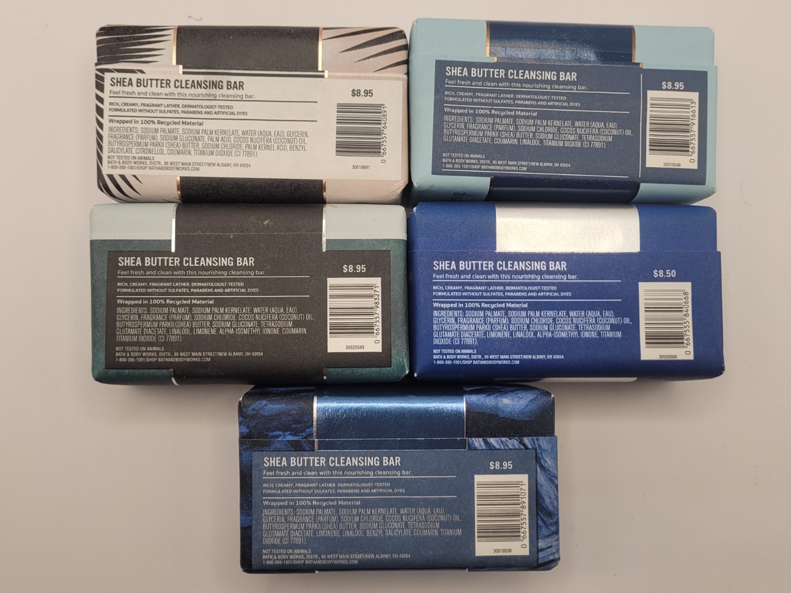 Bath & Body Works Men’s Collection 5oz Shea Butter Cleansing Bar Soap – Lot of 5