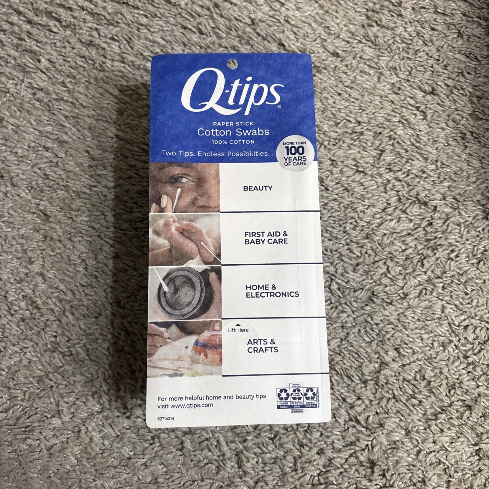 Q-TIPS COTTON SWABS 625 CT Q-TIPS COTTON SWABS. Free Shipping!