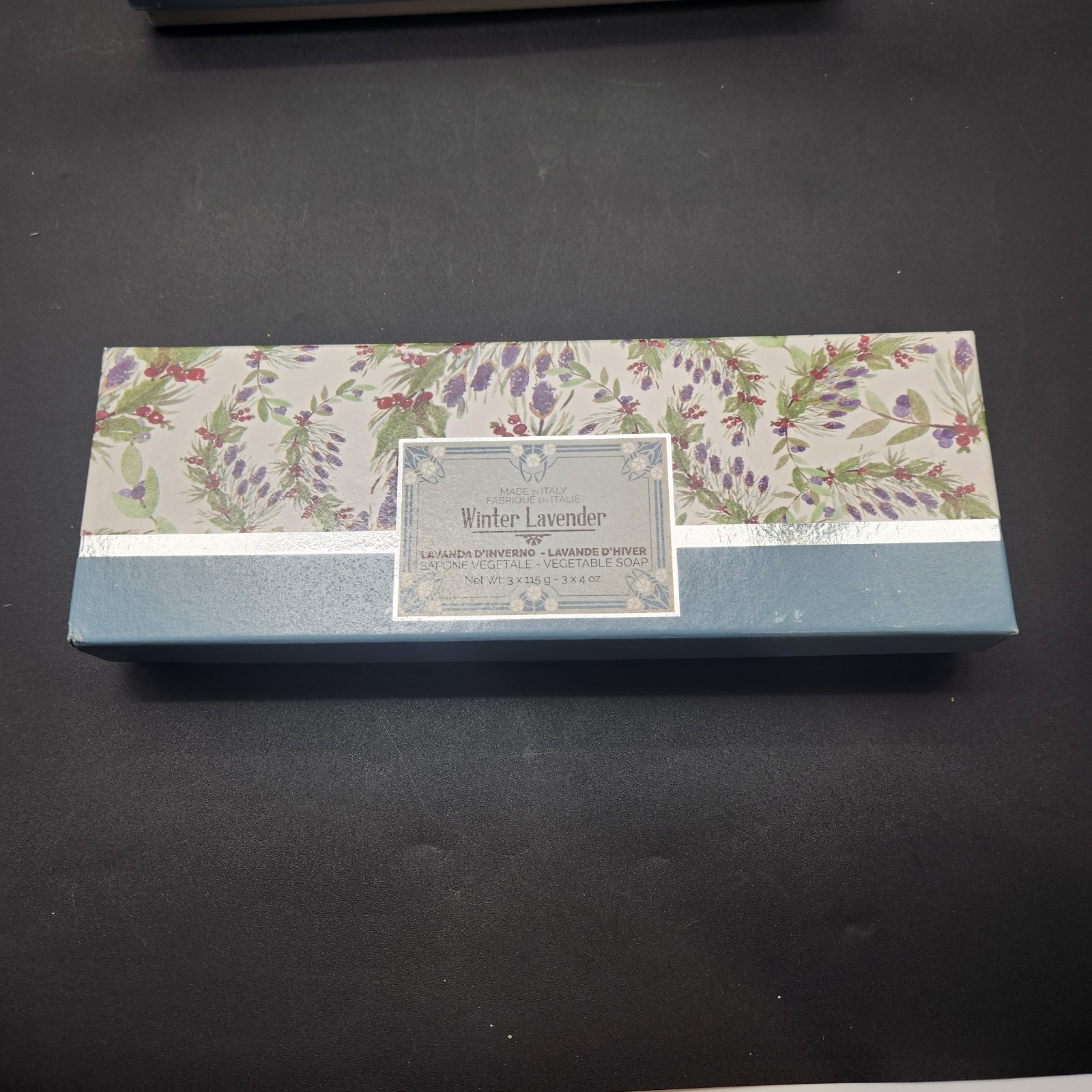La Florentina Lavender Sculpted Soap Set Made in Italy 3x115g 4oz New NIB Sealed