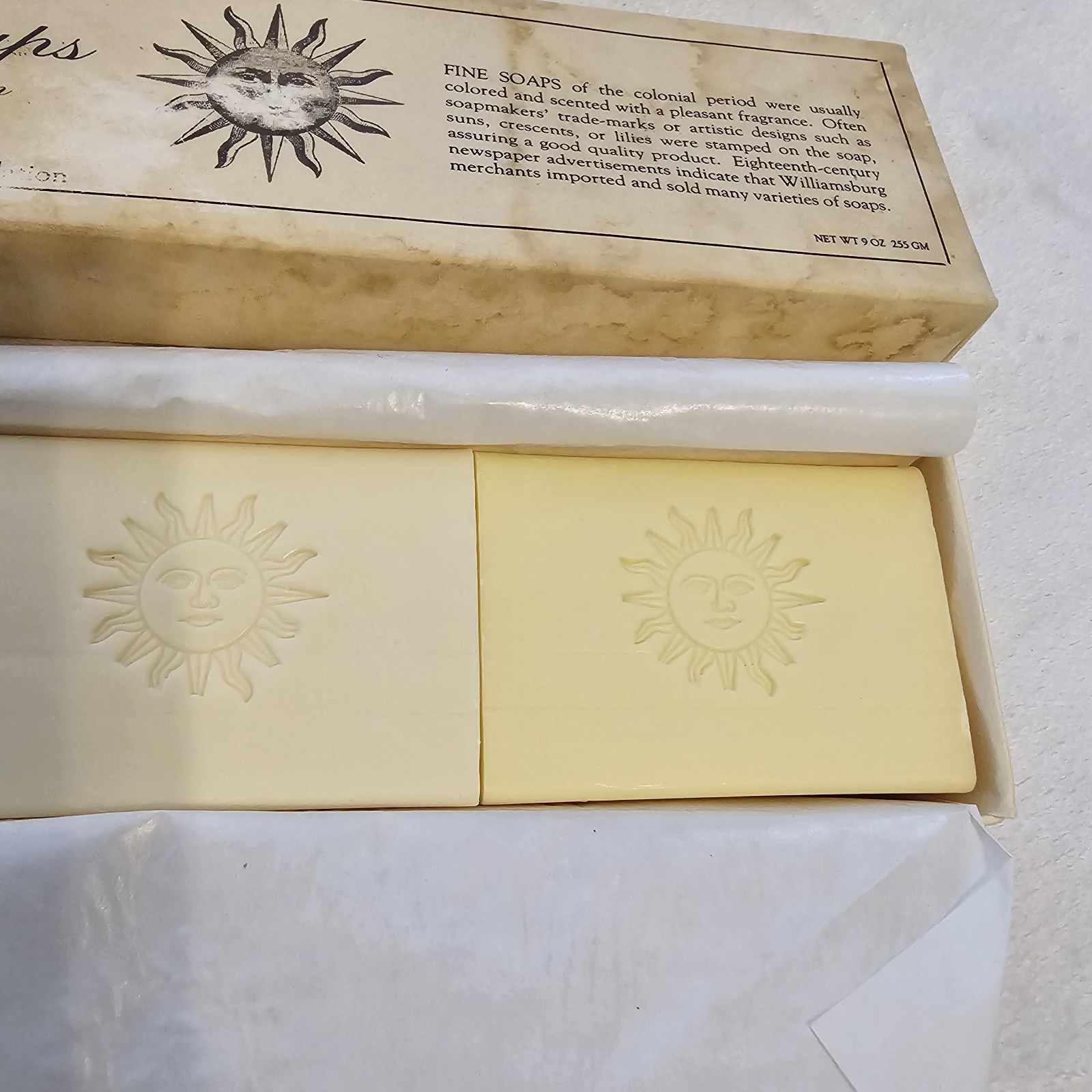 Colonial Williamsburg Foundation 3 Scented Soaps Lavender Wildflower Lemon. NOS.