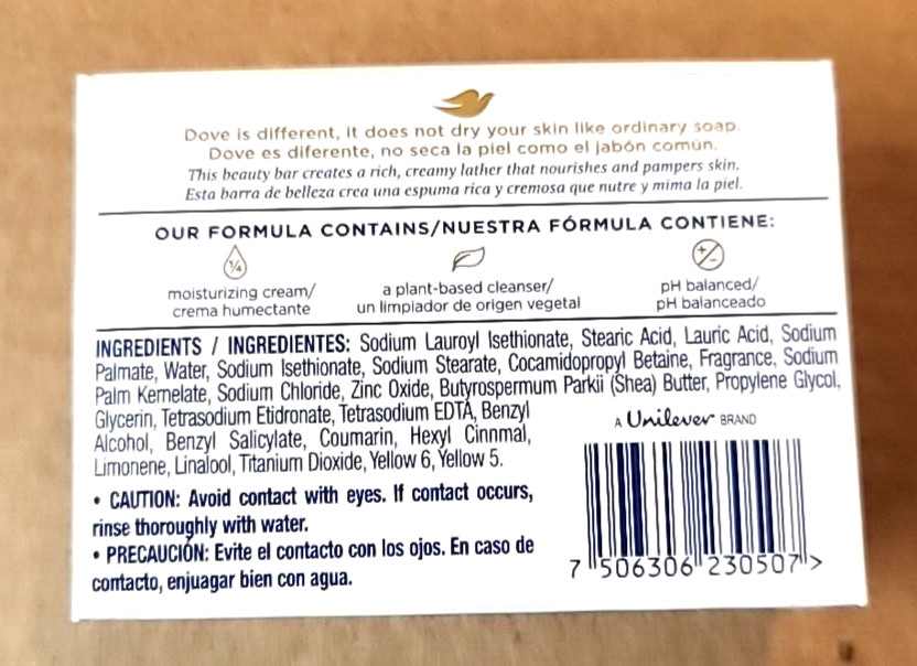 Dove Shea Butter Vanilla Scent Moisturizing Cream Beauty Soap Bar 135G | 4.75oz