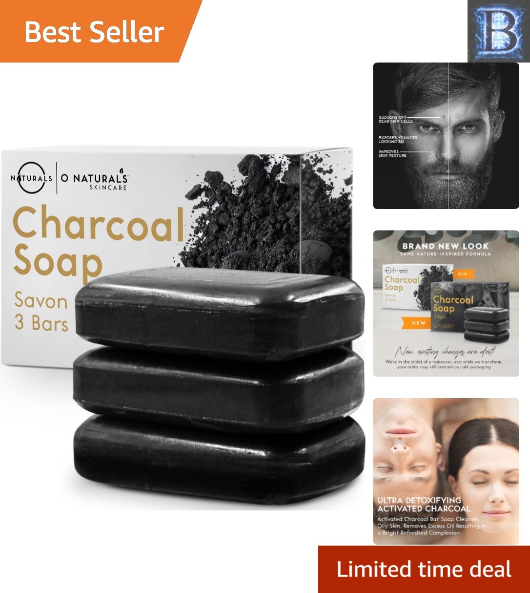 3 Pack of All-Natural Charcoal Soap – Perfectly Crafted Gift for Skin Care