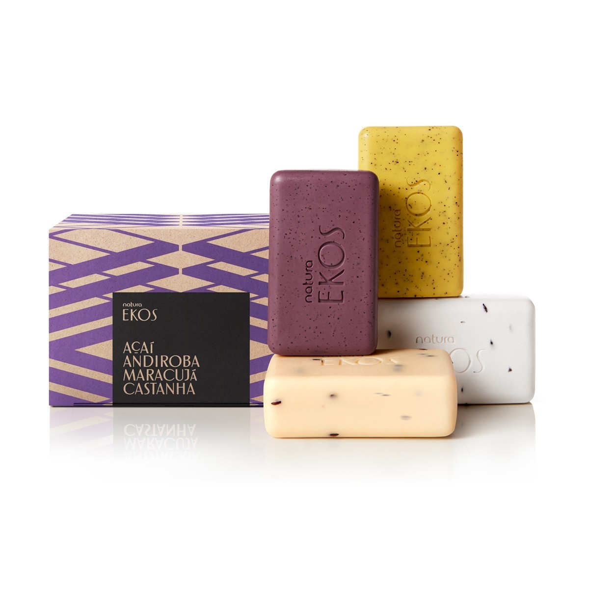 Natura Ekos Exfoliating Bar Soap Vegetable Body Scrub 4 Pack