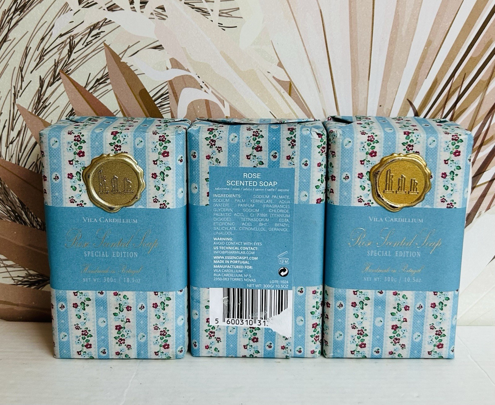 Vila Cardillium Portuguese Rose Scented Soap 3 BARS 10.5 OZ EACH
