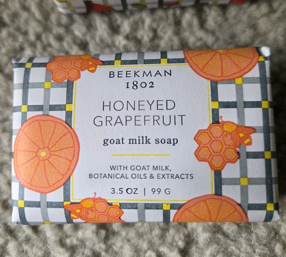 Beekman 1802 Goat Milk Soap Bars 3 Pack Vanilla, Honeyed Grapefruit Pist/cherry