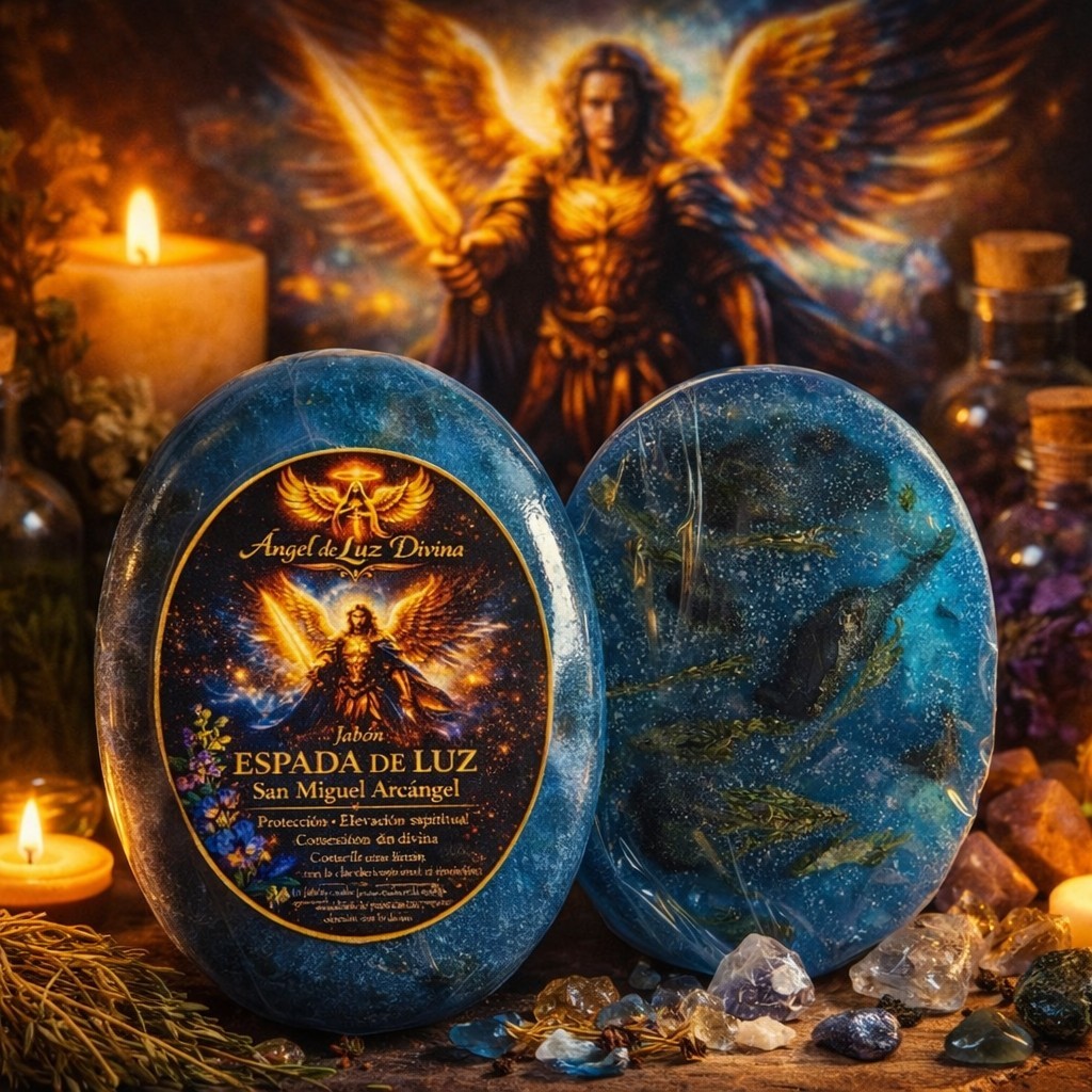 Angel de Luz Divina Blue Body Bar Soap Spiritual Elevation Protection Herbs