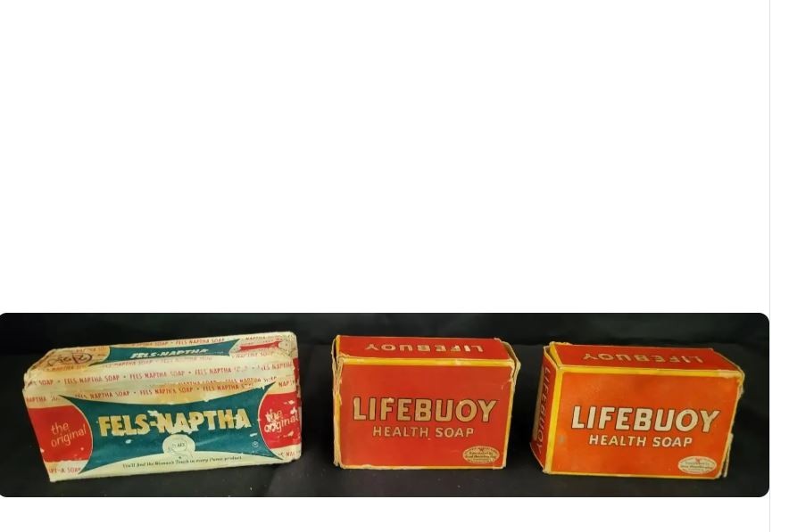 Lot of Vintage Soaps 1 Bar of Fels Naptha & 2 Bars Lifebuoy Health Soap
