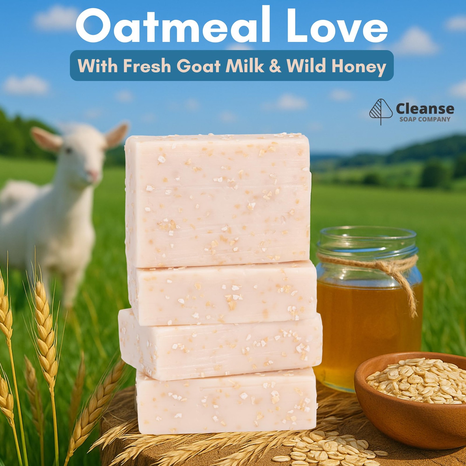 Oatmeal Soap Bar for Itchy Skin & Eczema 4.4 Ounce (Pack of 4), Moisturizing
