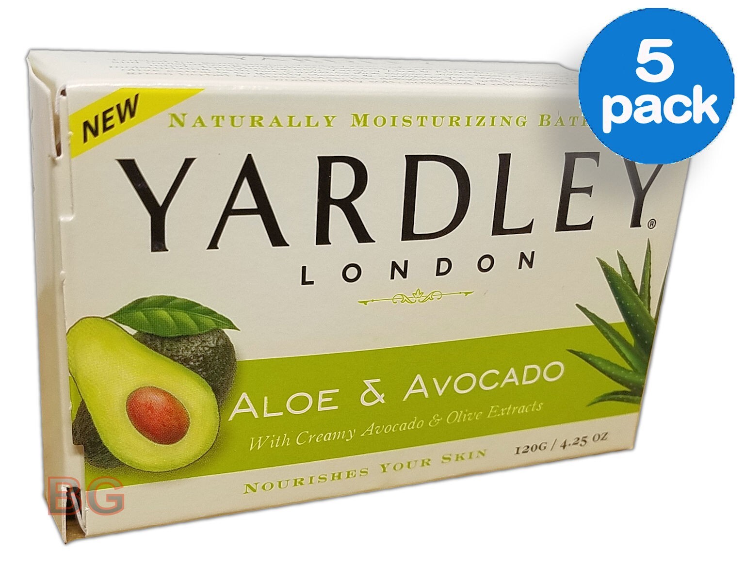 YARDLEY SOAPS 4.25oz ALOE & AVOCADO Skin Moisturizing Soap FREE Shipping 5-Bars