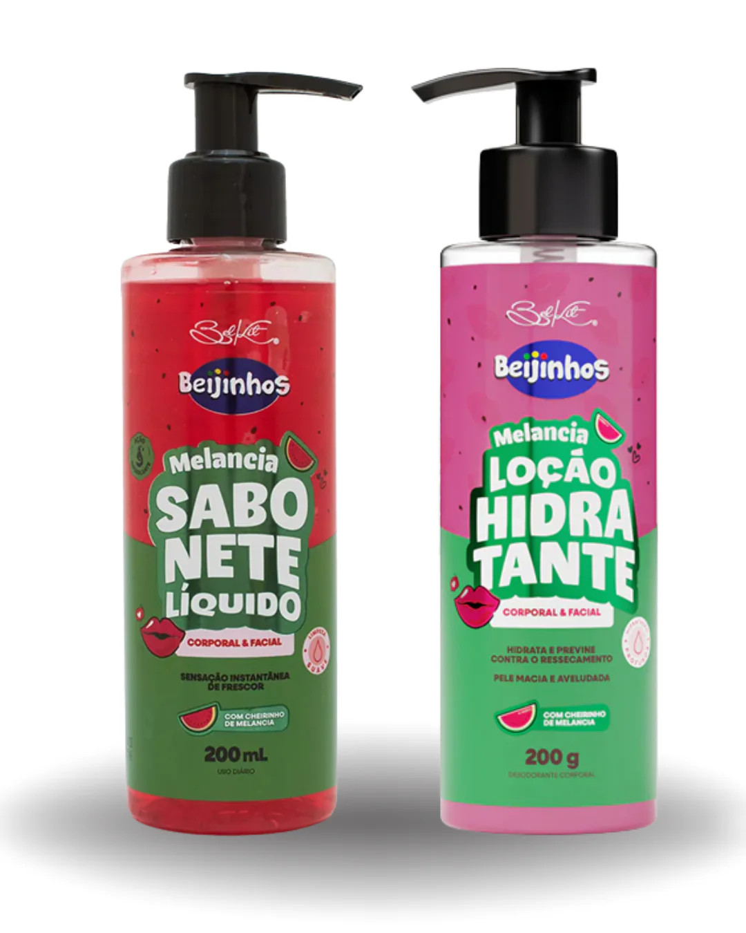 Belkit Kit Beijinhos Melancia | Loção Hidratante Sabonete Líquido Facial e