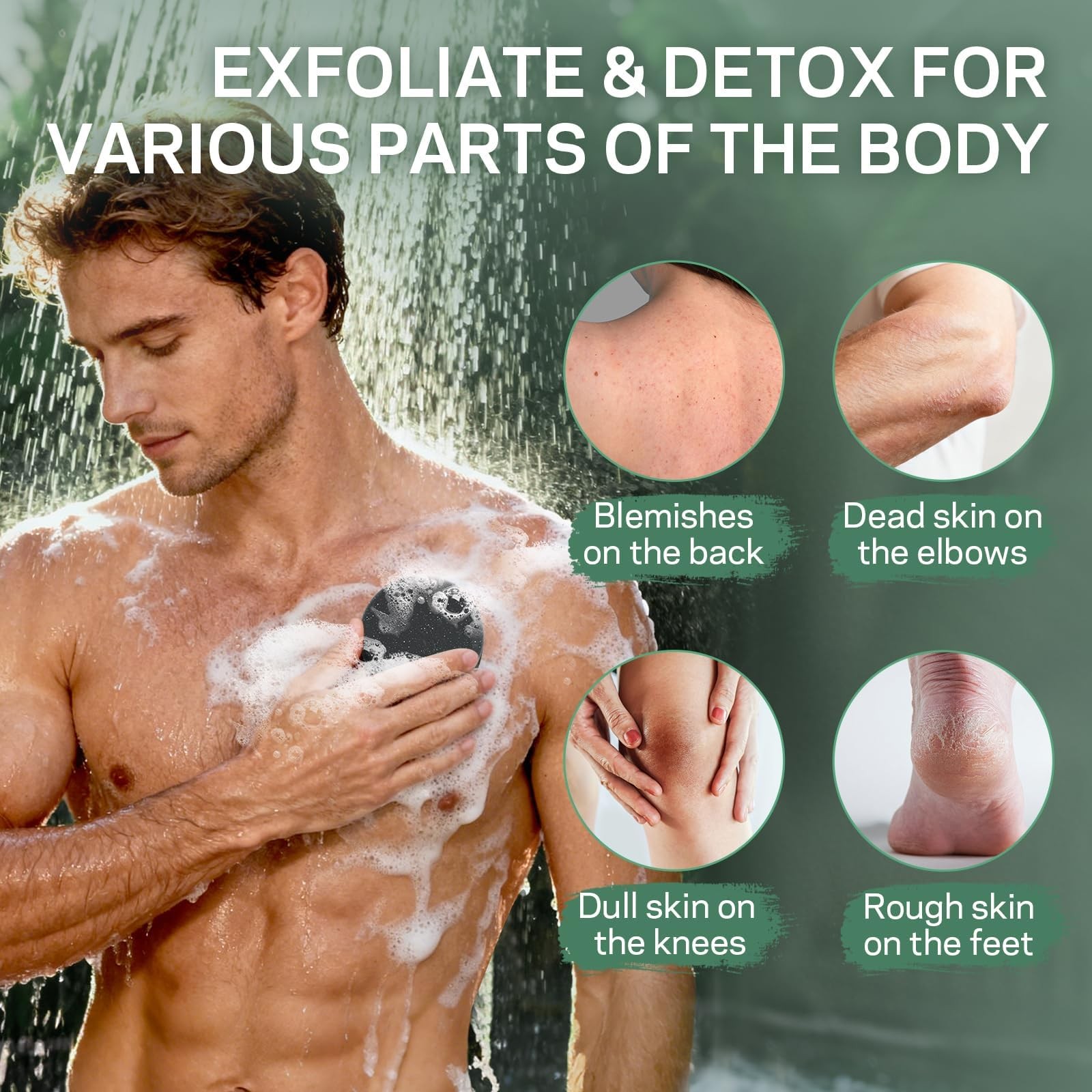 Exfoliating Body Scrub Soap Bar, 2 Pack Eucalyptus & Soaps, Dead Sea-Salt Exf…