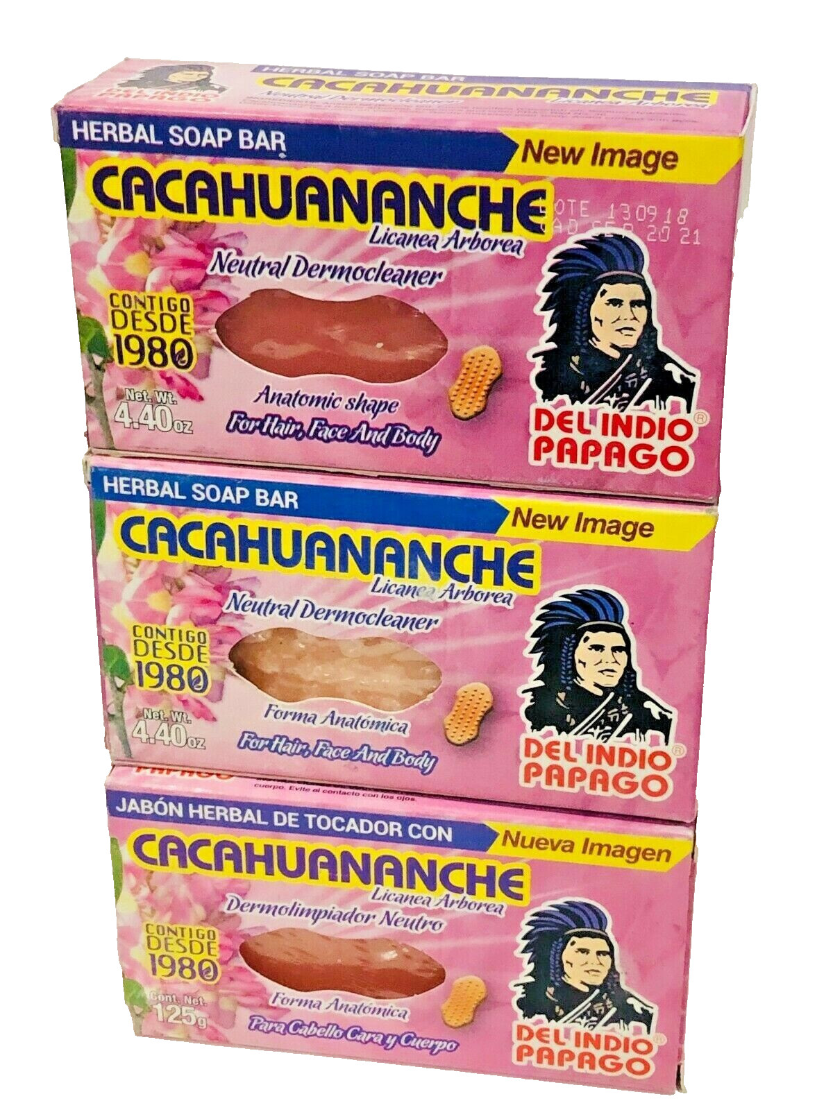 3 Pack Del Indio Papago CACAHUANANCHE Herbal Soap