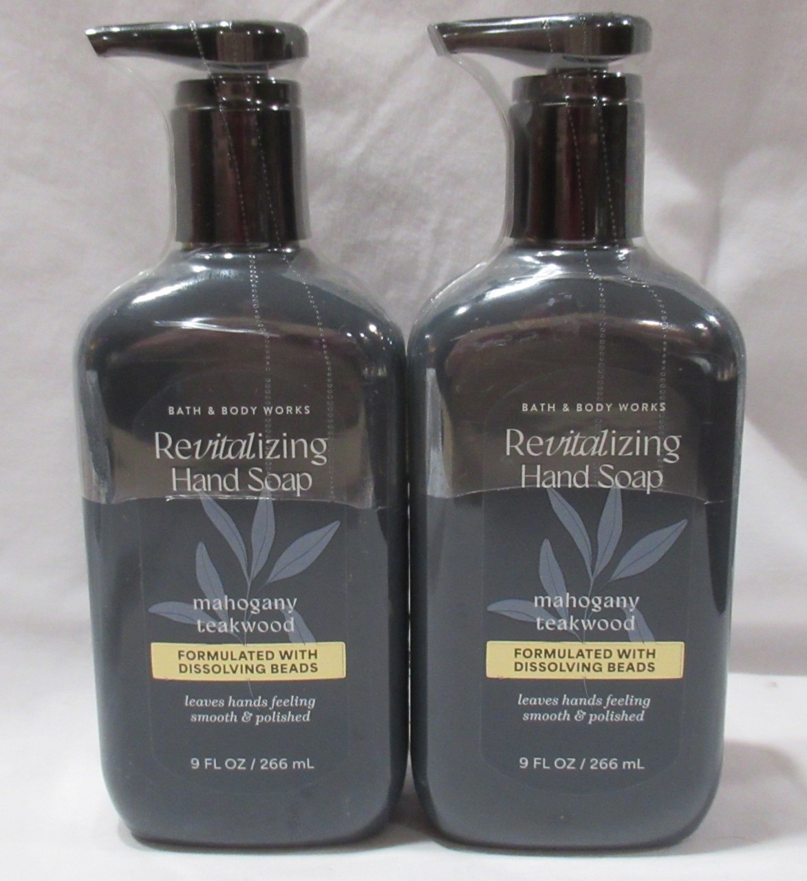 Bath & Body Works Revitalizing Hand Soap Lot Set of 2 MAHOGANY TEAKWOOD