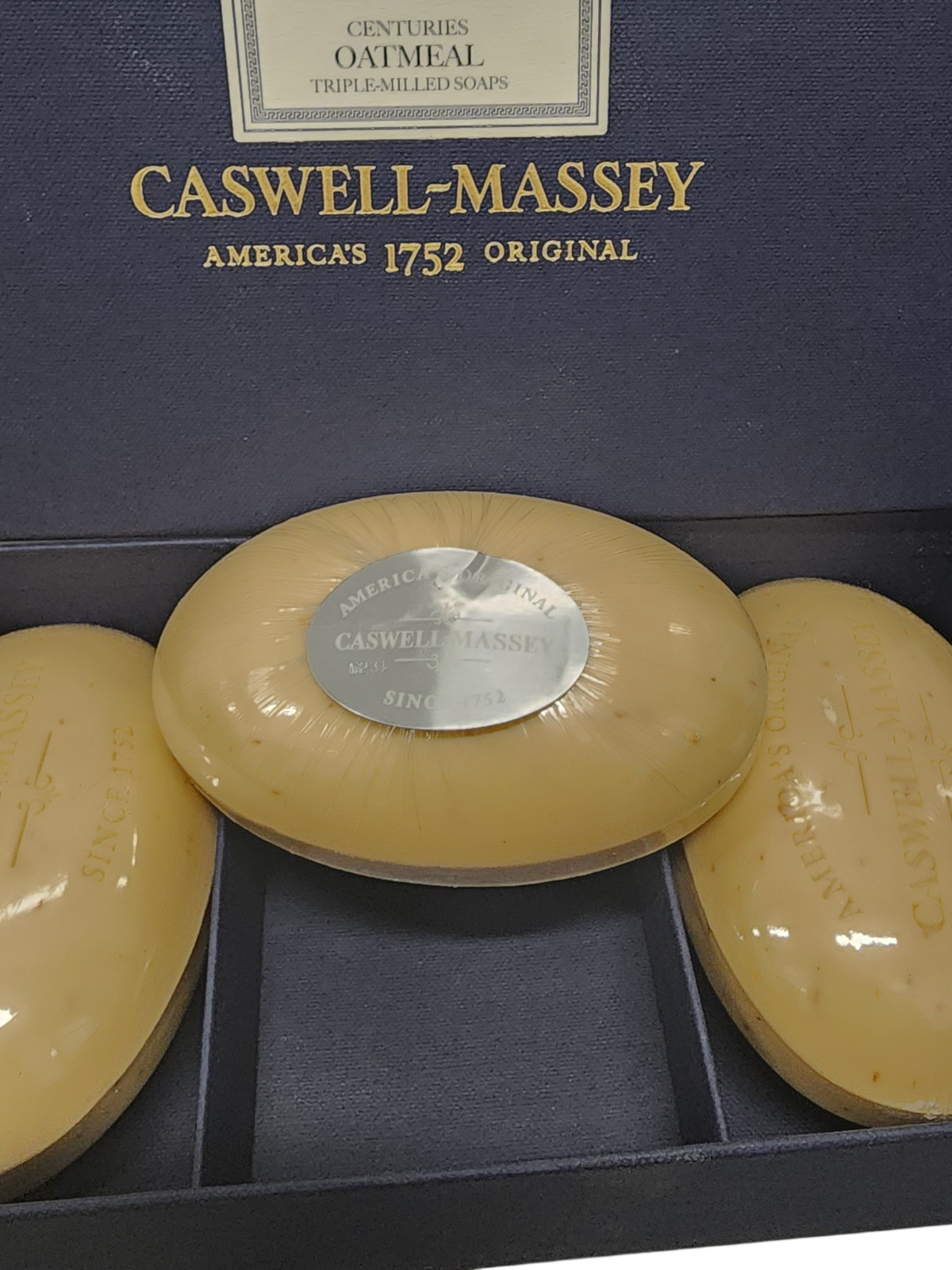 Caswell Massey Centuries OATMEAL Triple-Milled Soaps Set Of 3- 5.8 oz Collection